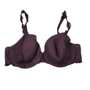 Chantelle Fascination T-Shirt Lightly Lined Underwire Bra Size 34D 3656 Purple